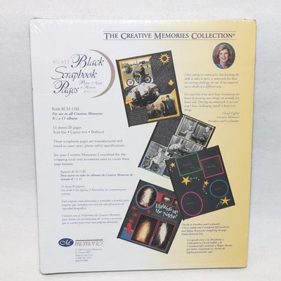 Páginas de refil Creative Memories 8 1/2 x 11 pretas para scrapbook 15 folhas 30 páginas - Imagem 1 de 4