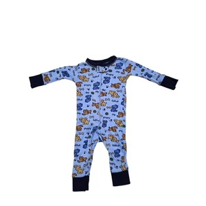 Gerber 6 Monate Junge Welpe Hund Print blau Langarm Einteiler Schlafanzug - Bild 1 von 5
