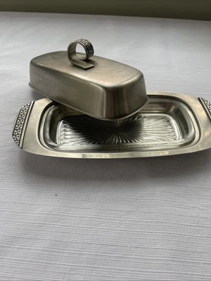 Vintage Regal Stainless Steel Butter Dish with Glass Dish Mid Century Modern - Image 1 of 4