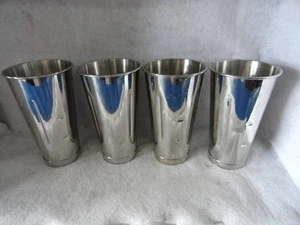 4 stainless Steel Milkshake Blender Cups 7" Tall Used - Picture 1 of 5