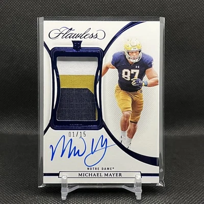 2023 Panini Flawless Michael Mayer Sapphire Auto Patch Rookie Card #PA-MM 1/15⁉️ - Image 1 of 2