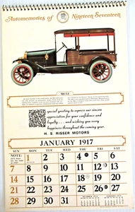 AUTOMEMORIES "1917 CALENDAR" ~ ** 12 VINTAGE AUTOMOBILE / LITHOGRAPH PRINTS ** - Picture 1 of 8