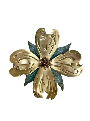 Flowering Dogwood Brass Door Knocker SIGNED by Colby Smith 1982 VINTAGE- MCS IV - Image 1 of 4