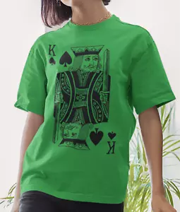 King of Spades Playing Card Adult T-Shirt, Poker, Card Games - Lots of Colours - Picture 1 of 4