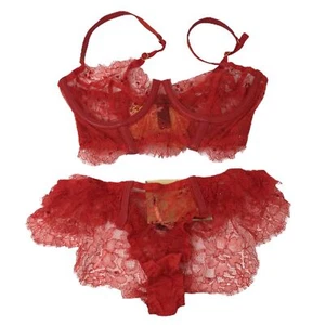 AGENT PROVOCATEUR Soirée Adara Embellished Lace underwired Bra 36B + Brief 4 Set - Picture 1 of 11