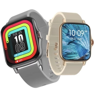 SMARTWATCH SPORT PRESSIONE ECG BATTITI OROLOGIO DONNA UOMO NERO ORO/ROSA SILVER - Immagine 1 di 4