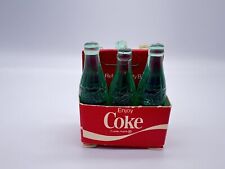 Miniature Coke Coca-Cola Bottles Green 6 Pack Carton 1970s Vintage