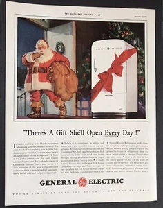1941 General Electric Refrigerator original Ad with Santa Claus - Picture 1 of 1