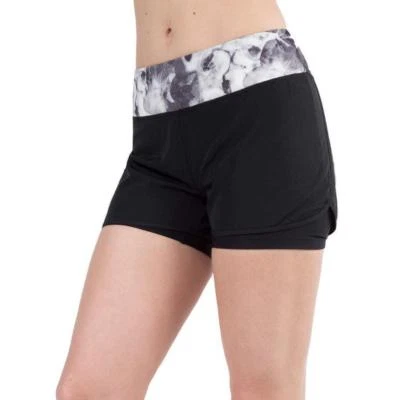 MONDETTA ACTIVE SHORT CON FORRO, PEQUEÑO, NEGRO CON RIBETE FLORAL, NUEVO SIN ETIQUETAS Foto 1 de 4