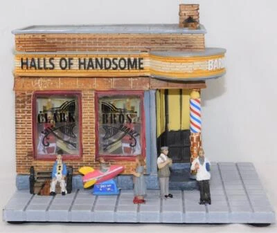 Menards 279-8488 Halls of Handsome BarberShop O gauge lighted + 6 figures barber - Image 1 of 4