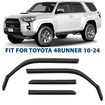 Deflectores de ventana lateral protectores de lluvia para Toyota 4Runner 2010-2024 INROMPIBLES Foto 1 de 4