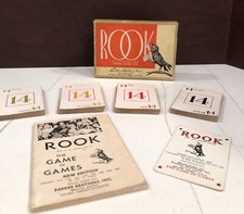 VINTAGE ROOK CARD GAME PARKER BROS 1936 COMPLETE W/ RULE BOOK USA