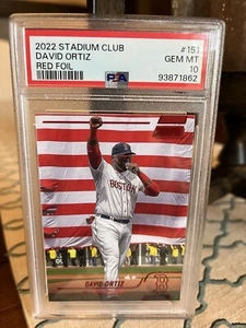 2022 Topps Stadium Club - Red Foil #151 David Ortiz PSA 10 - Picture 1 of 2