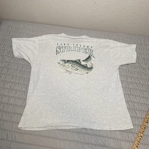 Vtg Lake Texoma Striper Fishing Shirt XXL Fruit Loom Best Callis Buncombe Single - Picture 1 of 11