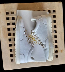 SikSilk Prestige Men's Lace Up Sneakers Casual Shoes Trainers White/Gold UK 9 - Picture 1 of 7