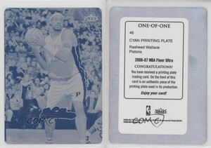 2006-07 Fleer Ultra Printing Plate Cyan 1/1 Rasheed Wallace #46