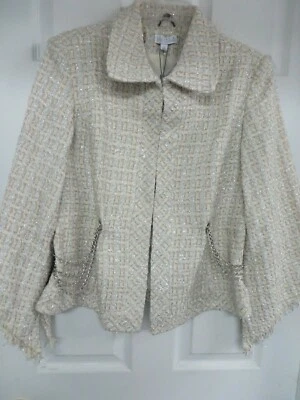 Blazer Joseph A Mezcla Algodón Gancho Frontal Flecos Manga Cadena en Cintura 14 Foto 1 de 4