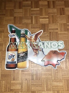 2000 Miller Lite MGD MEXICANOS Tin Metal Sign - 23 x 29” - Picture 1 of 12