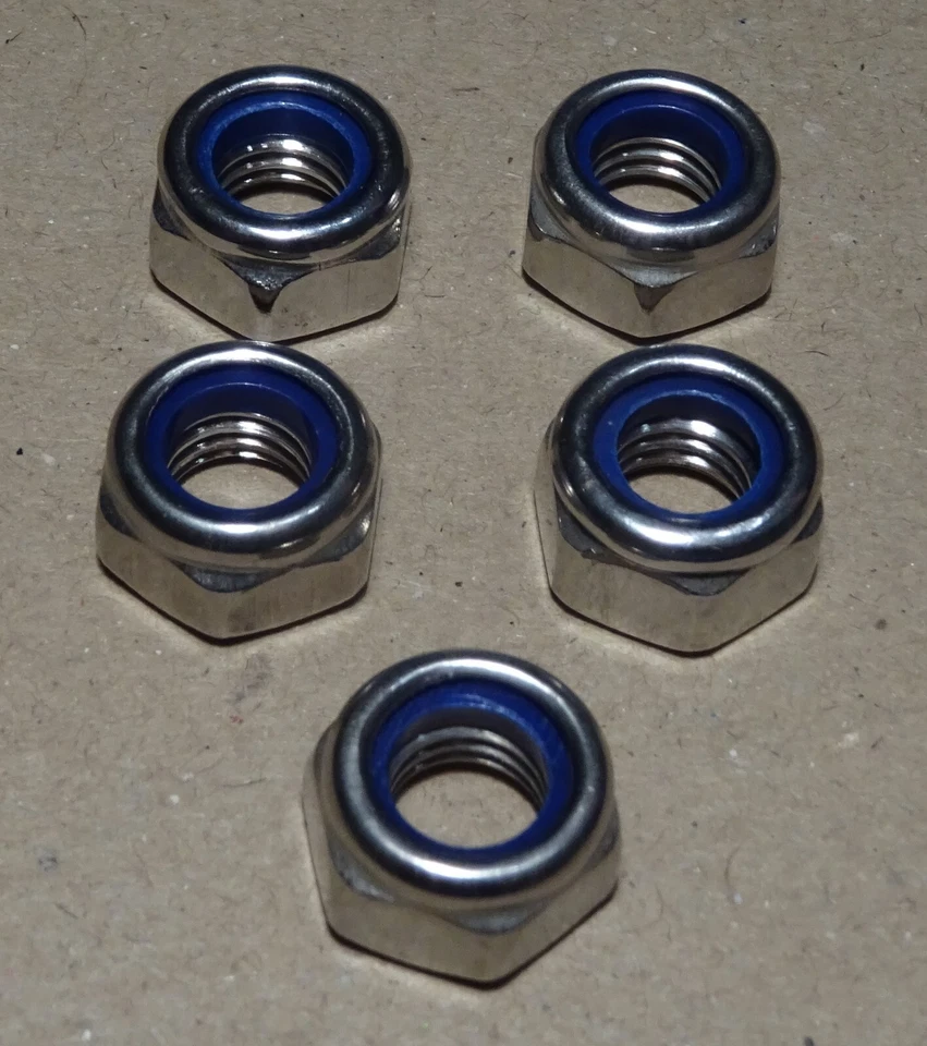 Edelstahl-Mutter, Hex-Einsatz-Selbstsichernde Nuts M8 Thread 5 Piece - Bild 1 von 1