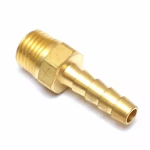 1/4 Hose ID to 1/4 Male Npt Brass Straight Barbed Fitting Water Oil Gas Air Fuel - Picture 1 of 8