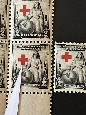 54475 US Stamps Sc #702 Hold Up Shift Red-Cross Block 6 Errors MNHOG EFO* - Image 1 of 3