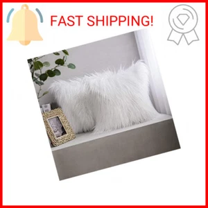 Phantoscope Pack of 2 Faux Fur Throw Pillow Covers Cushion Covers Luxury Soft - Picture 1 of 2