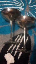 (2) Vintage Silver-plated Martini Goblets, KIRK-Made in Spain