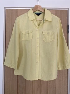 Boden Linen Shirt Yellow 100% Linen Blouse Size 12 - Picture 1 of 6