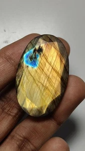 AAA Quality Labradorite Multi Yellow Flashy Fire Oval Cut Stone Size 25x41 MM - Picture 1 of 22