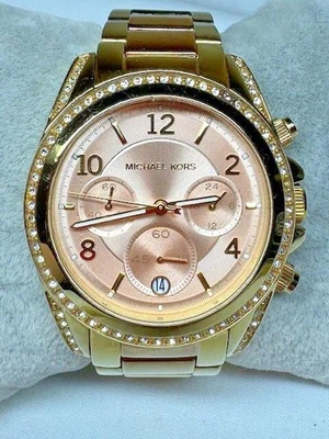 Ladies Michael Kors MK-6316 Crystal Accent Bezel Chronograph Date Watch - Image 1 of 4