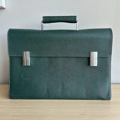 Porsche Design Green Leather Briefcase / Document Carrier - Image 1 of 4