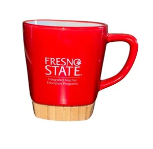 Fresno State Red Ceramic Mug With Bamboo Base - Picture 1 of 6