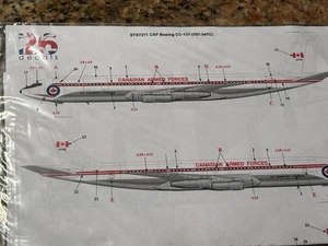 26 DECALS # STS7211 1:72nd SCALE CANADIAN A/F CC-137 ( BOEING 707 ) DECAL - Picture 1 of 2