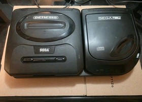 Sega Genesis Model 2 + Sega CD Model 2 Tested And Working