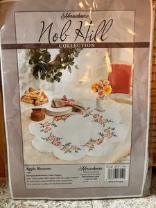 Herrschners® Apple Blossoms Table Topper Stamped Cross-Stitch - Picture 1 of 5