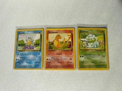 Bulbasaur Charmander Squirtle Starter Pokemon Cards - Base Set 2 - Image 1 of 4