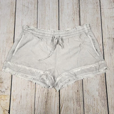 Bella Dahl XS Chambray Elastic Shorts Pull on boho Casual Comfort Relaxed Fringe - Image 1 of 4