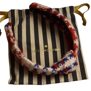 Diadema Lele Sadoughi Rojo Blanco Azul Americana Nudo Tweed - Imagen 1 de 5