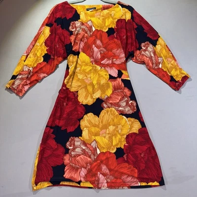 Elegante Vestido Estampado Floral Mangas 3/4 Cambio Talla 8 Atado Trasero Romántico Sexy Para Mujer’s Foto 1 de 4