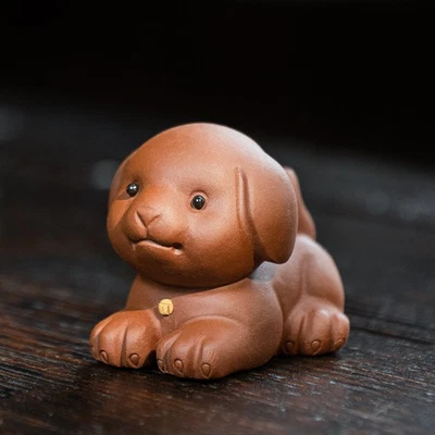 2.6" China Yixing Zisha Pottery Duan Clay Lovable Animal Wealth Tea Pet - Image 1 of 4