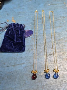 3 Swarovski Elizabeth Taylor Diamonds And Sapphires Rubies Necklace W Bag - Picture 1 of 2