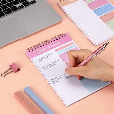 A5 Tagesplaner Notizbücher Spirale Set mit To-Do Listen priorisiert - Bild 1 von 4