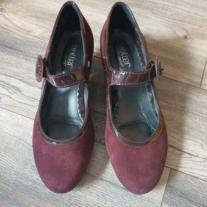 Hotter Valetta Leather Mary Jane Heels Ruby colour Size 6/39 - Picture 1 of 12