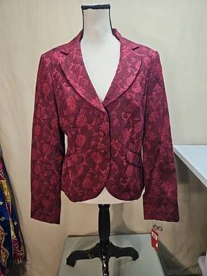 Tapemeasure Brand Womens Knit Blazer Jacket Red Floral  Women's Size 14 NWT  - Image 1 of 4