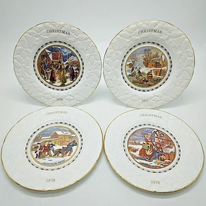 X4 Coalport Christmas 1976-1979 Decorative Collectors Plates, Bone China, 9" Dia - Picture 1 of 23