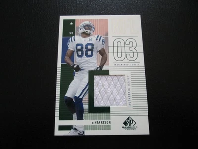 MARVIN HARRISON 2003 SP GAME USED EDITION AUTHENTIC GAME WORN JERSEY CARD #166 - Image 1 of 3