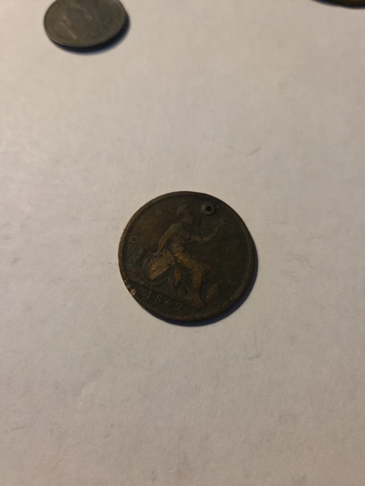 Moeda de 1 centavo Grã-Bretanha 1862, Era Rainha Vitória - Imagem 1 de 2