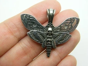 1 Motte Schmetterling Schädel Anhänger Antik Silber Edelstahl A169 - Bild 1 von 4