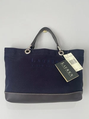 VTG Lauren Ralph Lauren Tote Purse Navy New Green Label NEW w Tag - Image 1 of 4