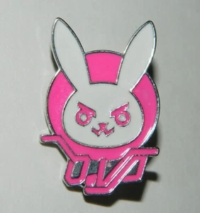 Overwatch Video Game D.VA Pink Bunny Logo Metal Enamel Pin NEW UNUSED - Picture 1 of 1
